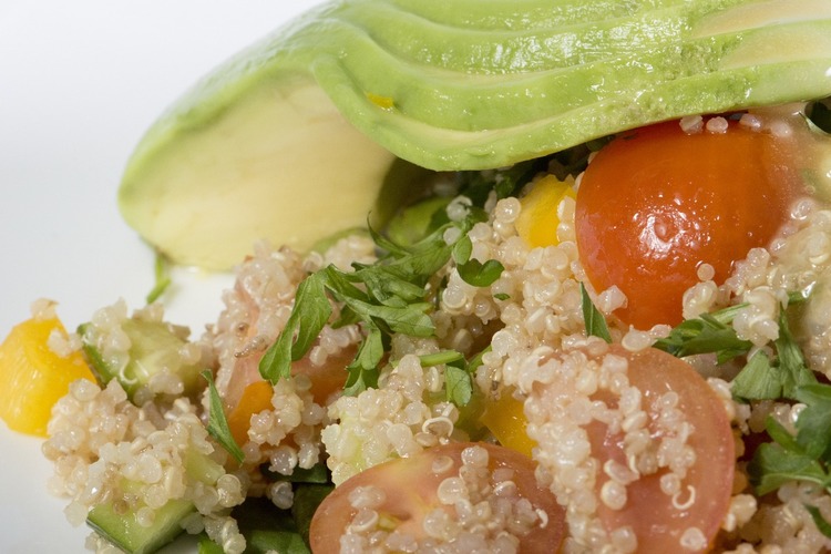 Quinoa Recipe - Quinoa Avocado Salad with Tomatoes and Peppers