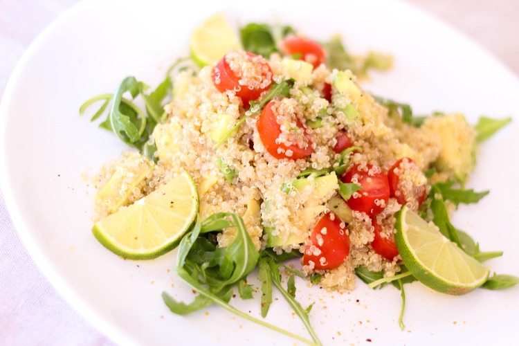 Quinoa Recipe - Quinoa Tomato Salad with Arugula and Limes